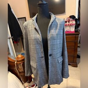 Love Tree Black and White Plaid Blazer